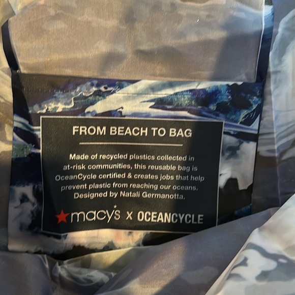 NWT Macy’s x Oceancycle Reusable Recycled Tote Bag by Natali Germanotta - Picture 4 of 5